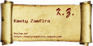 Kmety Zamfira névjegykártya